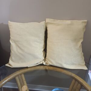 Embossed Elegant Yellow Cream Throw Pillows